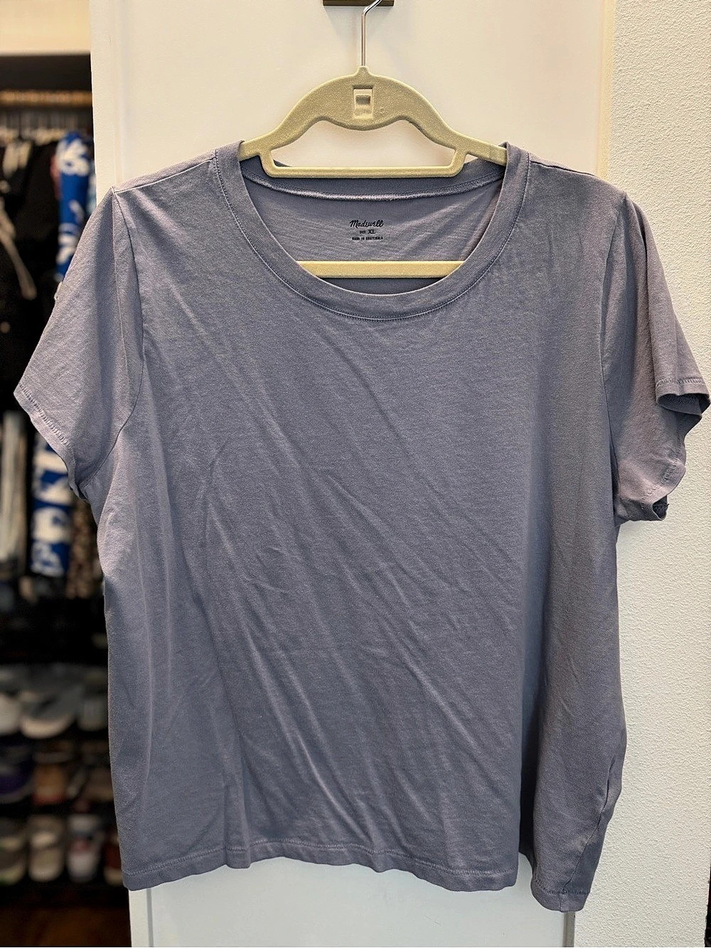 Madewell Dusty Blue / Purple 100% Cotton Crewneck T-Shirt Tee XL